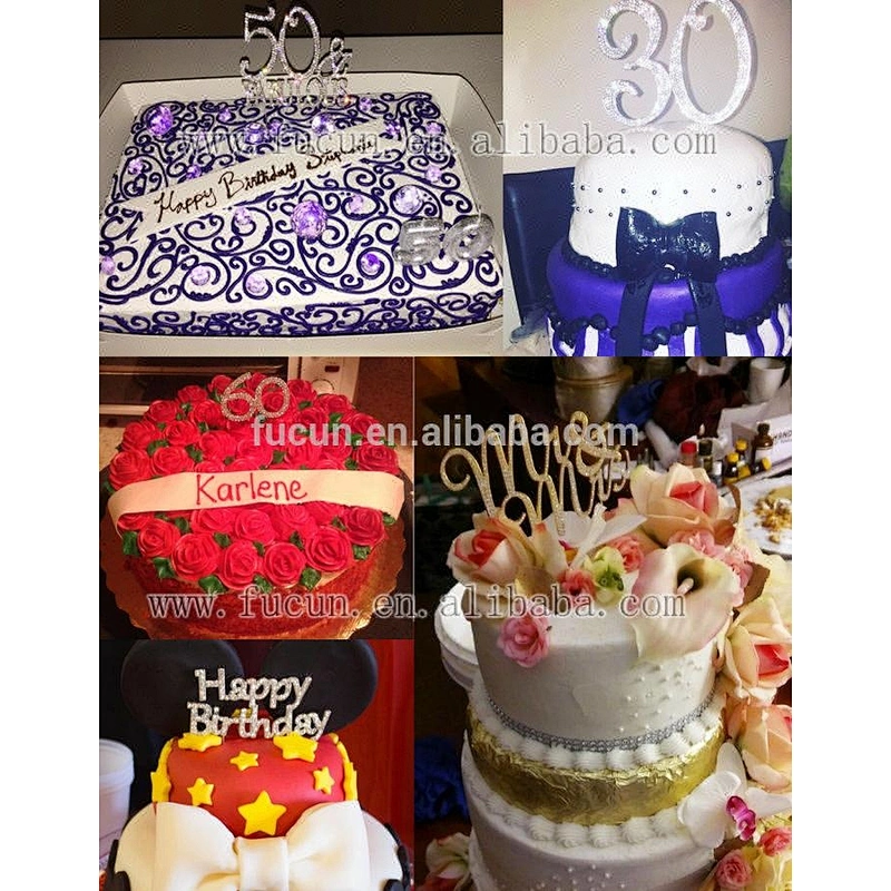 Custom glitter rhinestone Mr & Mrs Wedding Cake Topper
