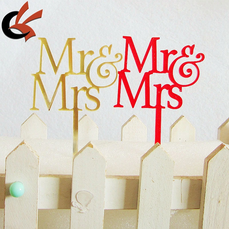 Mr & Mrs Acrylic shinning Wedding Decor Wedding Cake Topper Event Party Cake Decorative