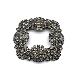 Custom antique shoe lace charms zinc alloy hook buckle shoe metal buckle parts rhinestone buckles