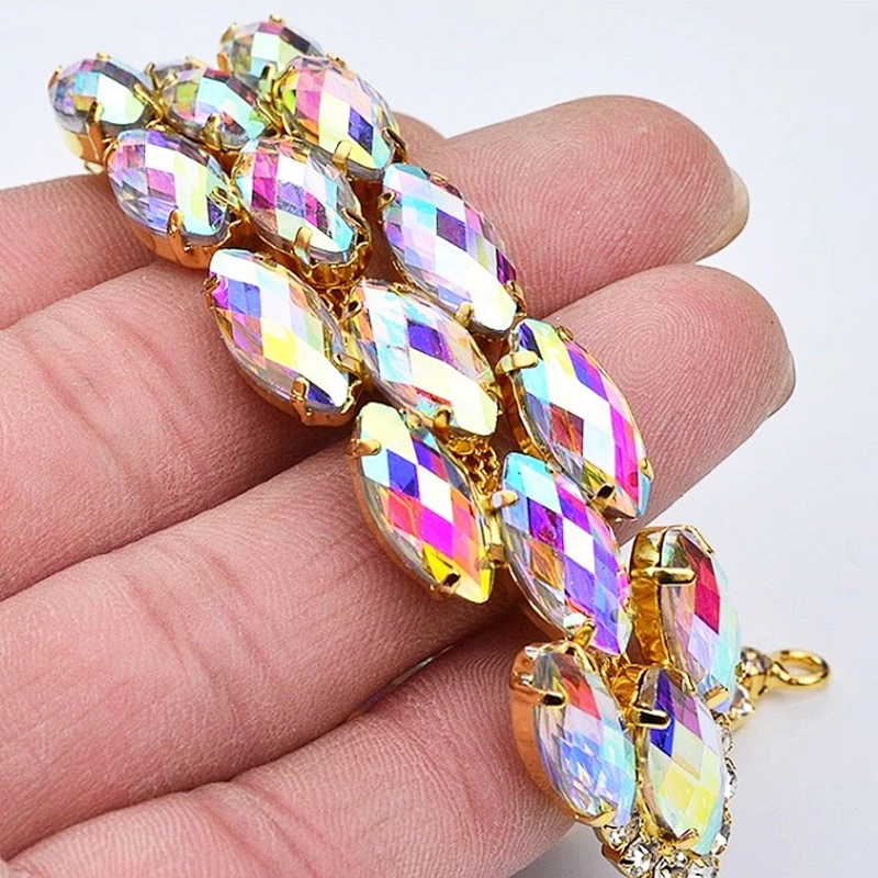 Custom rhinestone diamond garment accessories applique trimming wholesale