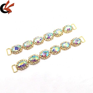 New Style Decorative Swimwear Bikini Accessories Rhinestone Trim Jewelry AB Glass Crystal Bikini Connector