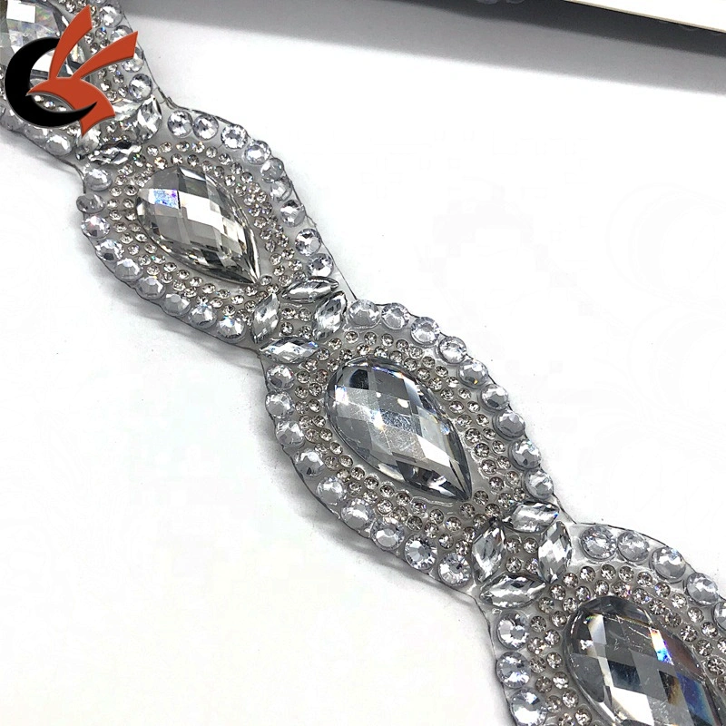 Various colors to choose teardrop shape hot fix fancy rhinestone trimming