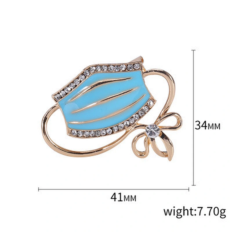 Popular new creative fashion jewelry enamel drop oil mask-shaped brooch