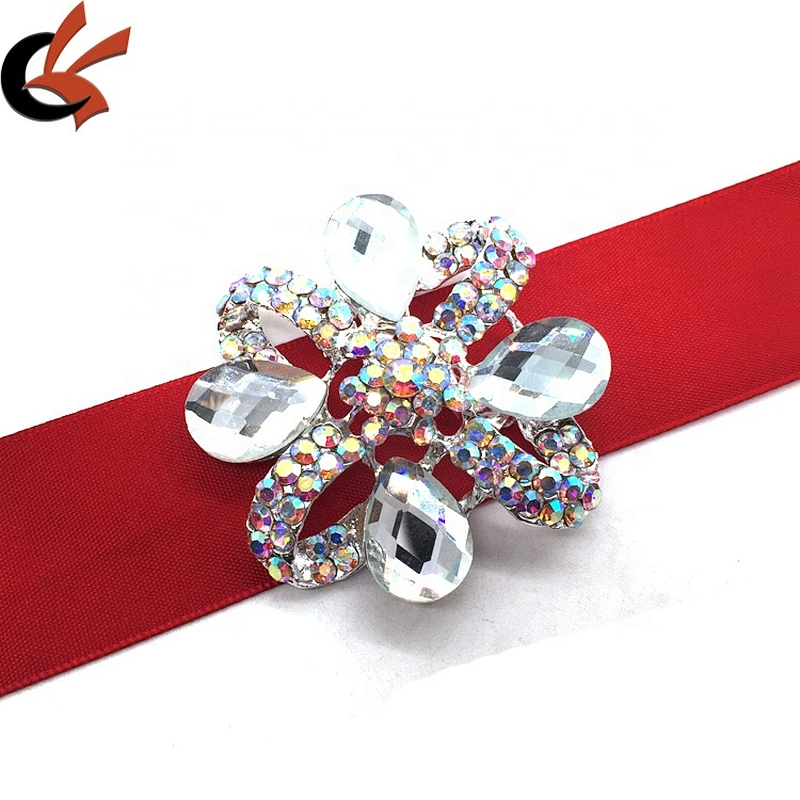 Crystal ornament women apparel dress decoration rhinestone brooch pin for wholesale