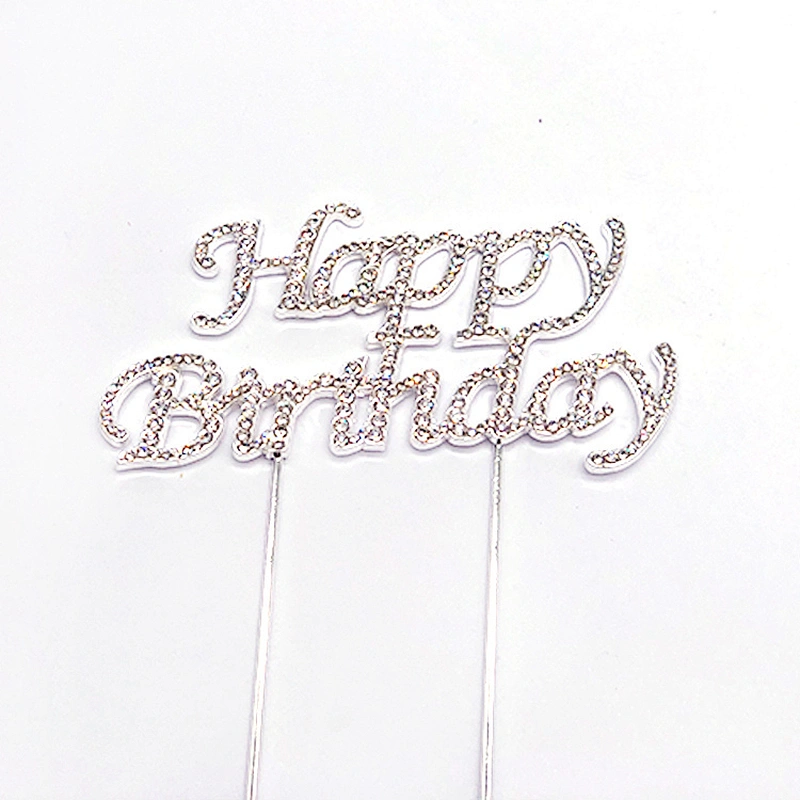 Bling Cake Topper Happy Birthday crystal Topper Birthday Party Cake Decoration