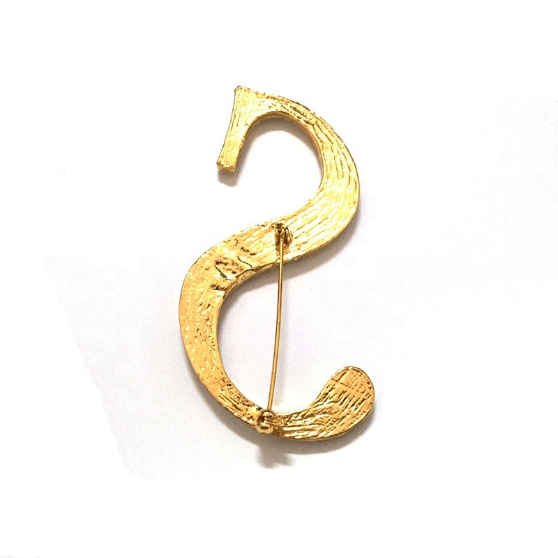 Custom Fashion 24 Gold Alphabet Rhinestone Unisex The Capital Initial Name Letter Brooch For Wedding