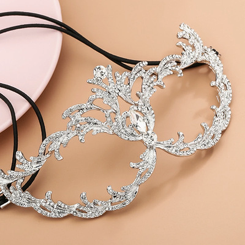 Luxury Womens Party Dance Masks with Crystal Rhinestone Masquerade Decorative Mask