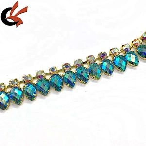 Carnival dress decoration sparkle rhinestone cup chain trimming