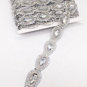 China factory iron on crystal rhinestone resin stone hot melt adhesive trims chain for clothing