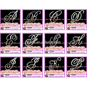 Crystal diamond monogram rhinestone cake toppers for wedding souvenir wholesale
