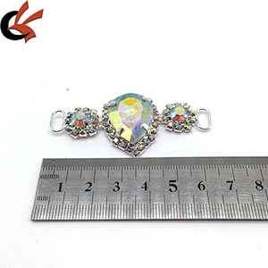 Silver AB Bikini Buckle Accessories Clear Crystal Swimwear Rhinestone Connector For Bikini Set