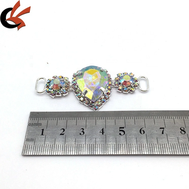 Silver AB Bikini Buckle Accessories Clear Crystal Swimwear Rhinestone Connector For Bikini Set