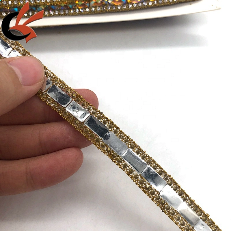 fashion style clothes edging hot fix crystal rhinestone ribbon trim