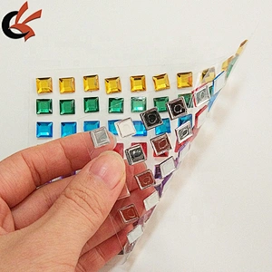 Decorative Self-adhesive Square Shape sticker Rhinestone crystal Sticker