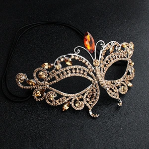 Mesmerizing Marquise party mask Crystal Rhinestone Masquerade Venetian Mardi Gras Party Mask with Satin Tie Back