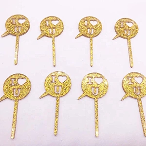 Wholesale Glitter Cake inserted card Cupcake topper
