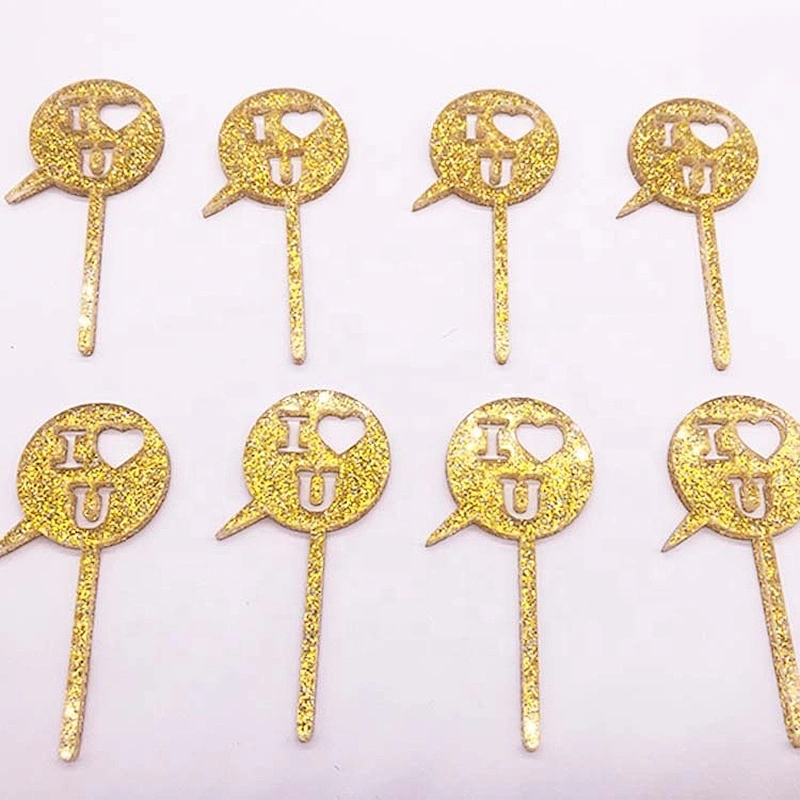 Wholesale Glitter Cake inserted card Cupcake topper