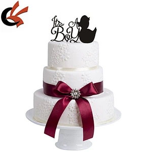 its a BOY cake topper ACRYLIC Cake Pick Baby Shower Cake Decoration