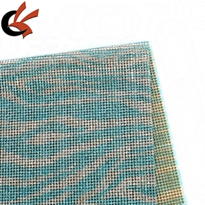 Factory wholesale full glass crystal Zebra pattern hot fix rhinestone mesh sheet