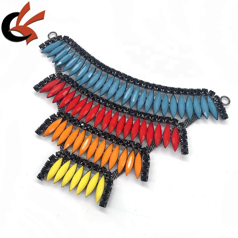 black base Solid neon crystal stone rhinestone appliques for costume decoration