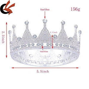 Silver Plating Crystal Miss Princess Pageant Crown Charms Necklaces Headbands Tiara For Girl Women