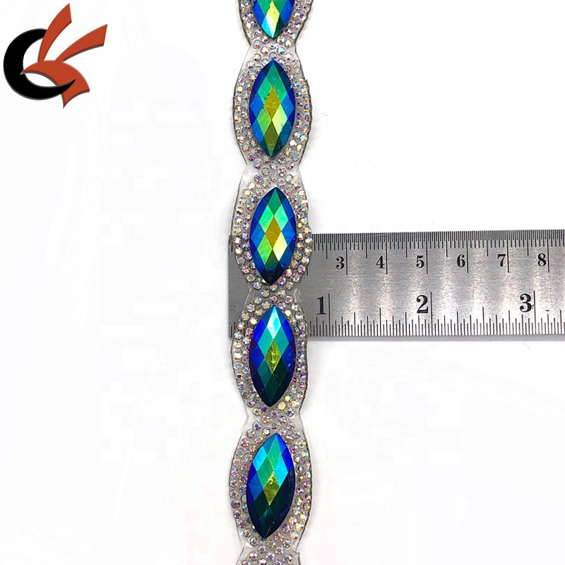 Mesh Banding Glass Trim Iron On Hot Fix Trimming For Carnival dress Decoration Rhinestone Transfer