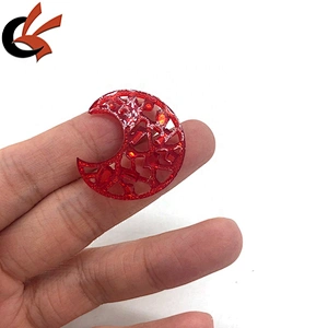 Unique Crescent Moon hollow red AB colors sew on resin rhinestones