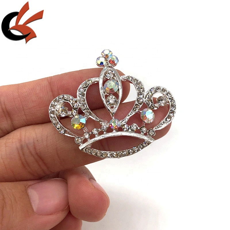 Vintage England Inspired Royal Prince Queen Crown Crystal Rhinestone Pin Brooch