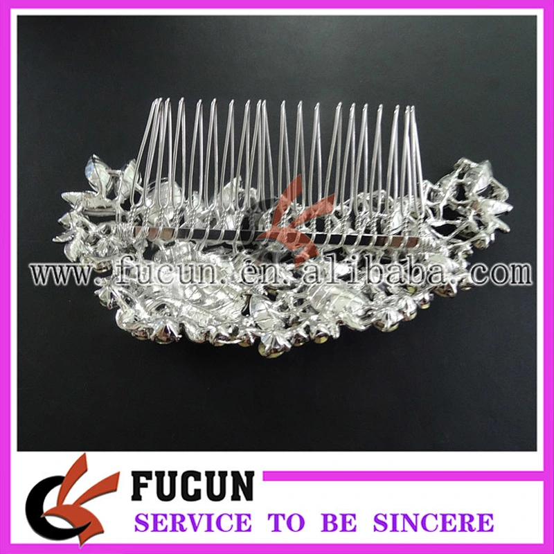 High quality wedding bridal hair accessories rhinestone fancy wedding crystal hair combs