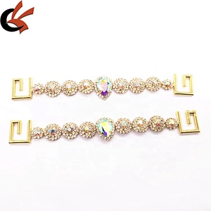 2020 Summer european luxury competition bikini connectors crystal ab rhinestone connectors for swimsuit