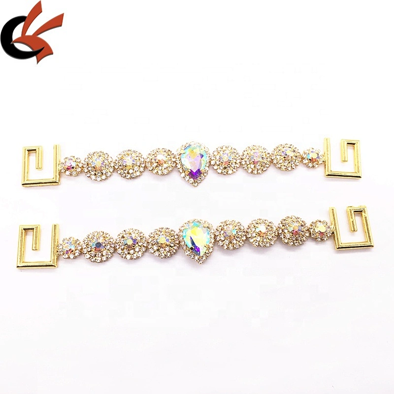 2020 Summer european luxury competition bikini connectors crystal ab rhinestone connectors for swimsuit