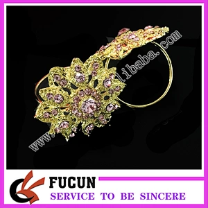 Wedding Diamante Rhinestone napkin ring serviette ring  in gold for table decoration