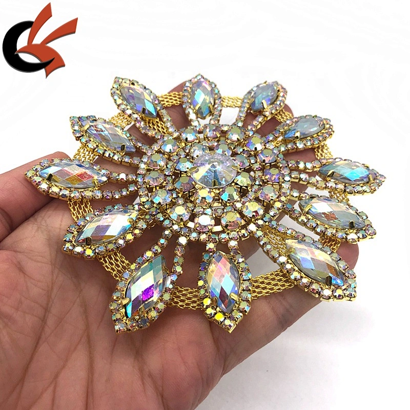Wholesale Custom Design Rhinestone Sew-on Decoration Handmade welding Patch Appliques For Clothing Rhinestone Patch Appliques