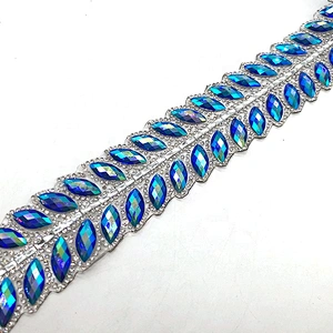 Hot fix Crystal Rhinestone Chain Bridal Crystals Applique Trim Strass Band Resin Crystal Mesh trim