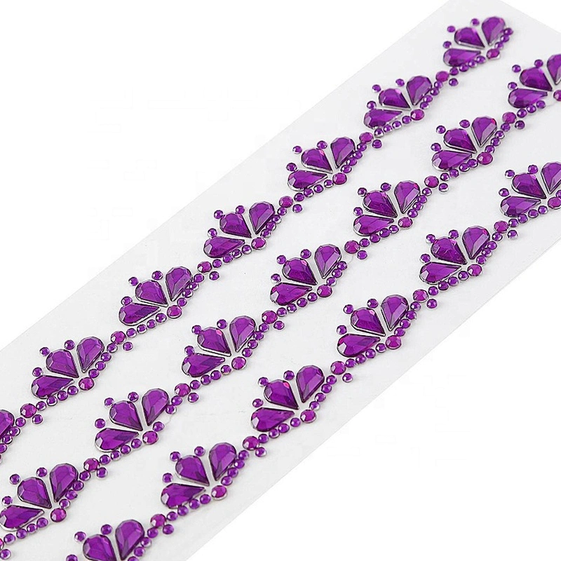 DIY Scrapbook Gift Party Decoration Self Adhesive Floral Crystal Trims Acrylic Rhinestone Sticker