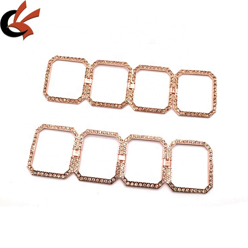 New Arrival 2021 rose gold rhinestone steel metal ladies solid color adjustable swimsuit bikini connector