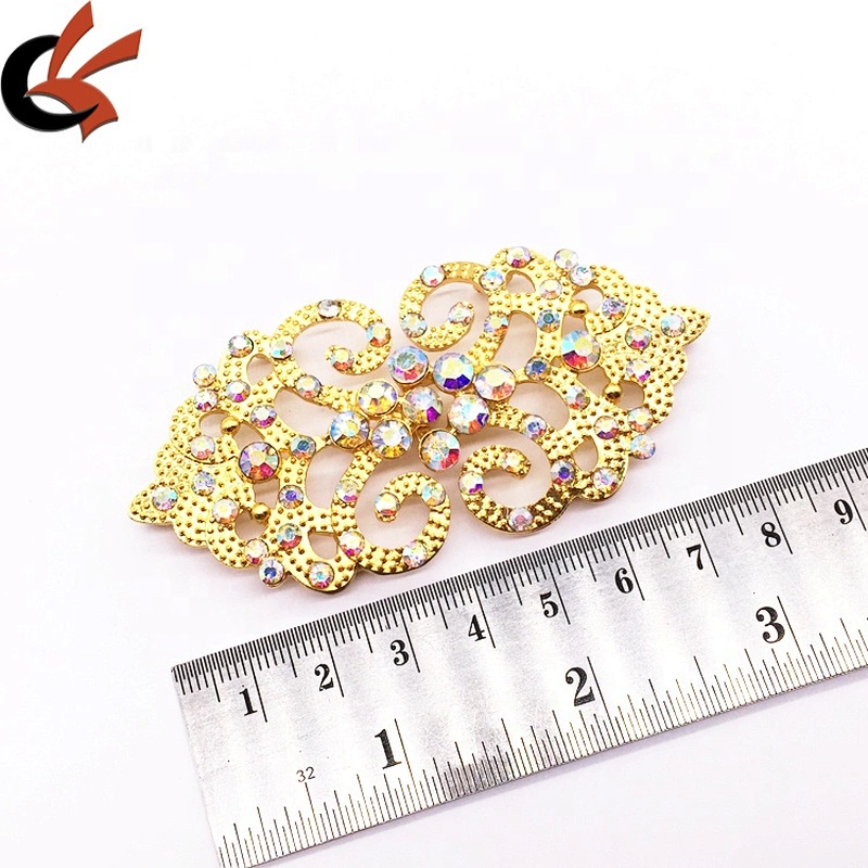 Fashion decorative wedding rhinestone diamond buckle buttons women dress collar crystal pair buckle
