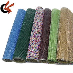 24x40cm hot fix crystal rhinestone mesh adhesive rhinestone sheets