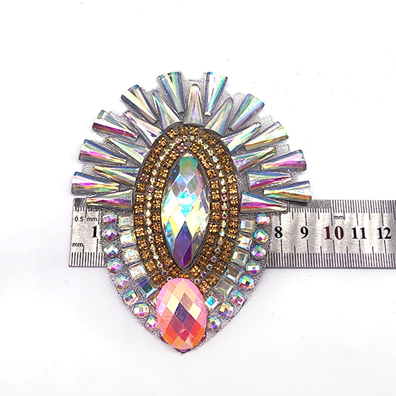 China Carnival costume supplier iron on Patches with Rhinestone