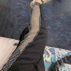 Factory Wholesale Elastic Stretch Crystal Trimming Rhinestone  Mesh Fabric For Shoes Clothes Garment Accessories