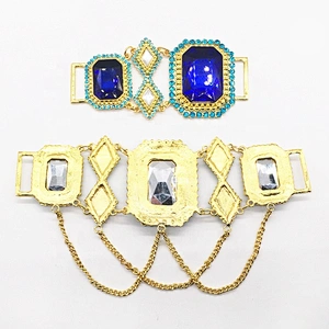 Hot Selling Luxury Swim Sets Crystal Rhinestones Royal Blue Big Stone Rhinestone Bikini Connector