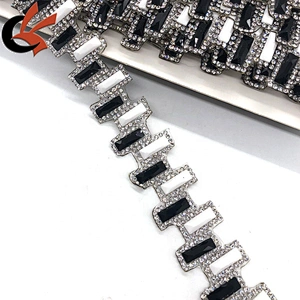 Newest wholesale crystal diamante hot fix iron on tape trimming