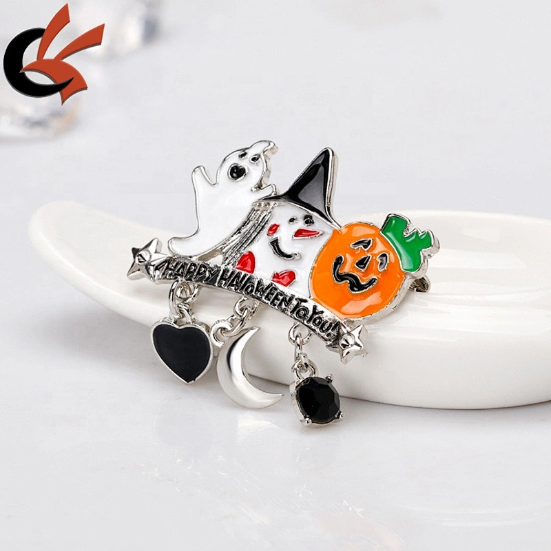 Top sale halloween ghost soul pumpkin enamel brooch pins