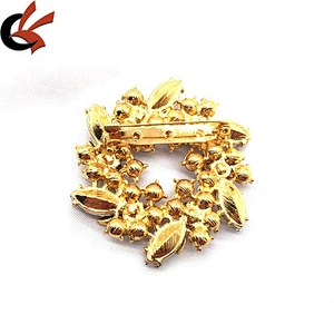 Customize metal gold plating flower hijab luxury accessory diy magnet men brooch pins