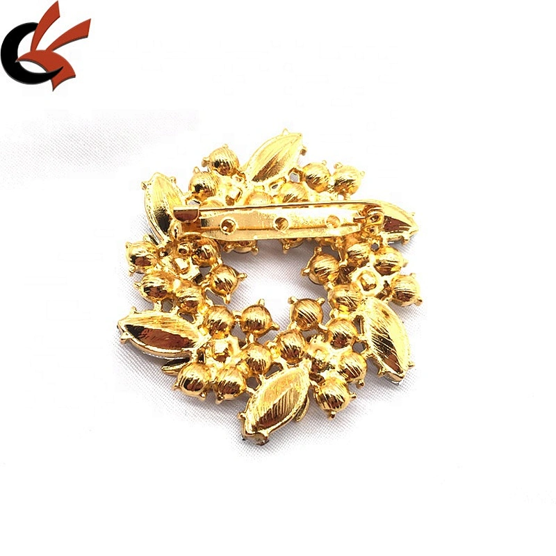 Customize metal gold plating flower hijab luxury accessory diy magnet men brooch pins