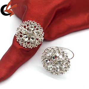 Elegant Metal Crystal Rhinestone Napkin Rings