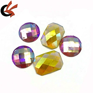 Fashion  yellow AB rectangle sew on resin rhinestone for Carnival decoration