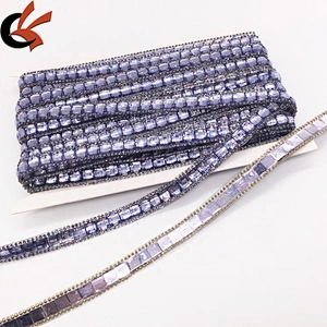 13mm width rhinestone roll mesh crystals trim yard hotfix self-adhesive glue crystal tape ribbon trims