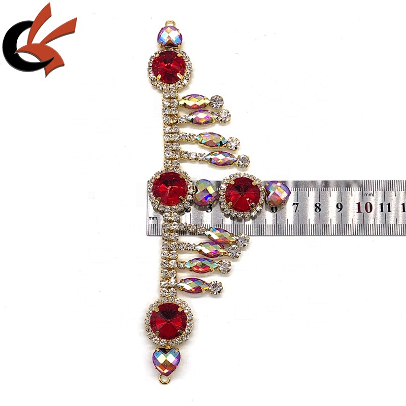 Sparkling crystal rhinestone tassel bikini connectors applique swimwear decorative