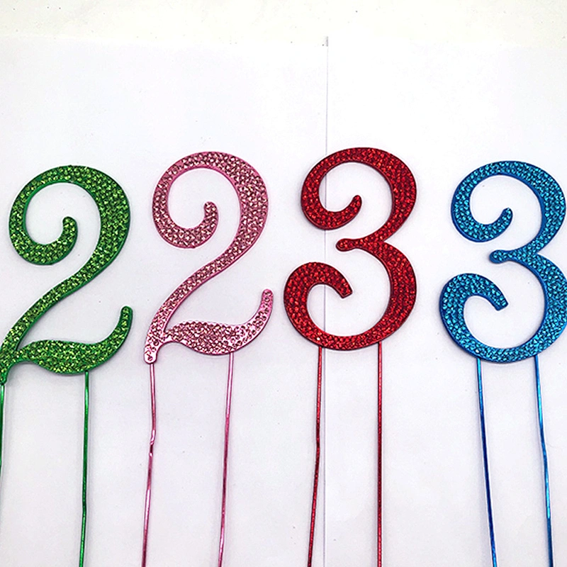 Newest colors Pink Green blue red Cake topper for birthday cake decoration
